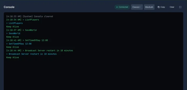 ARK control panel console preview on the mcfreehost landing page