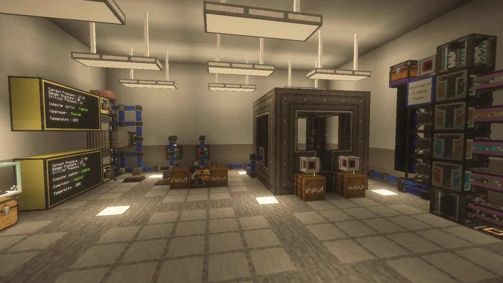 Machine hall full of pipes