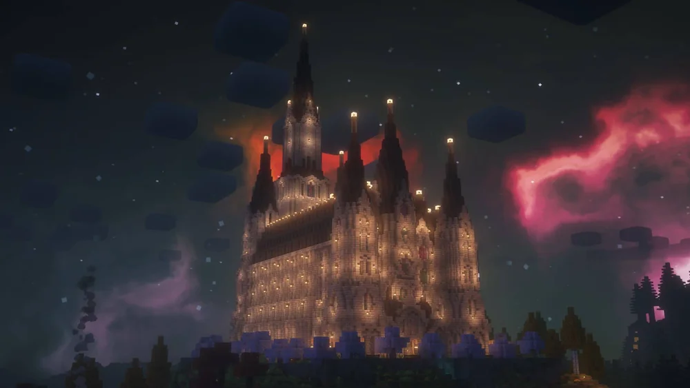 Mapleton Cathedral at night