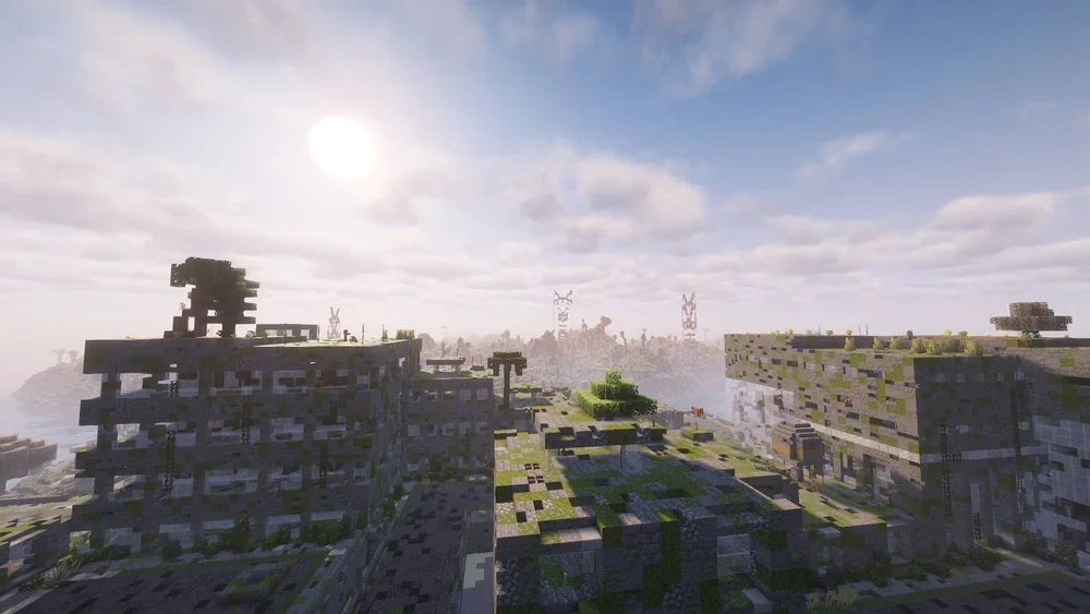 City overgrown with plants